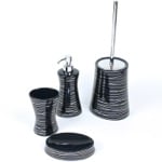 Gedy DV100-57 Diva Anthracite Silver Finish Decorative Bathroom Accessory Set